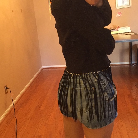 Zara faux suede fringe jacket. Xs - Picture 7 of 13